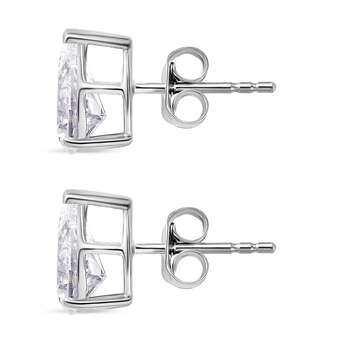 Luxuriant Lab Grown Diamond E-F VS 2.15 ctw Solitaire Stud Earrings in 10K White Gold image number 3