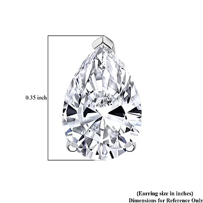 Certified Luxuriant Lab Grown Diamond E-F VS 2.15 ctw Solitaire Stud Earrings in 10K White Gold