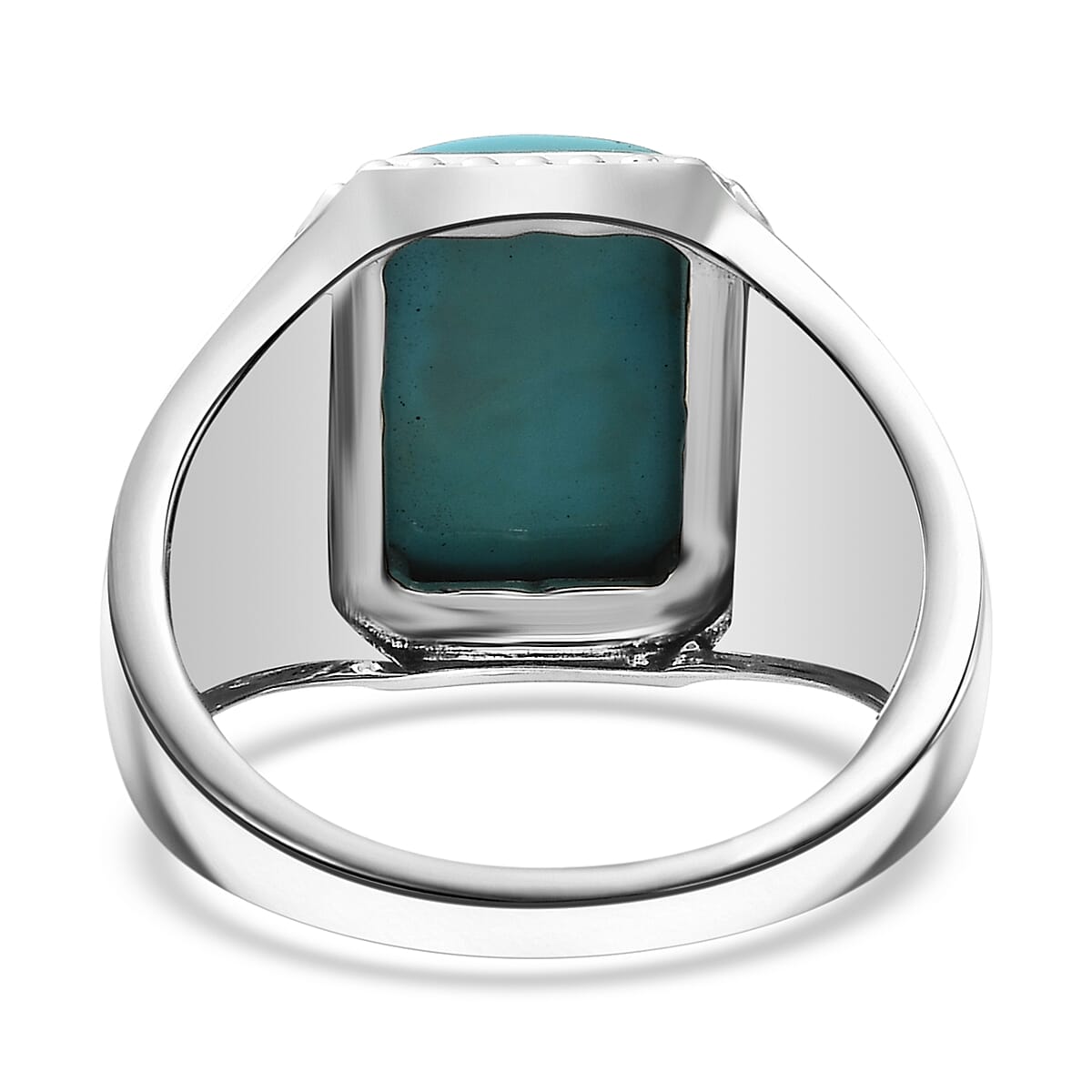 D'Joy Artisan Crafted Premium Sleeping Beauty Turquoise 5.65 ctw Men's Ring in Black Oxidized Sterling Silver (Size 12.0) image number 4
