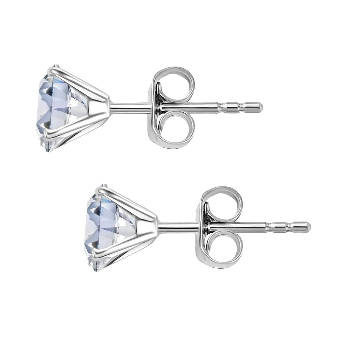 Luxuriant Lab Grown Diamond E-F VS 2.10 ctw Solitaire Stud Earrings in 10K White Gold image number 4