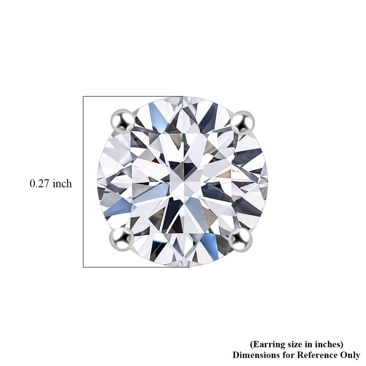 Luxuriant Lab Grown Diamond E-F VS 2.10 ctw Solitaire Stud Earrings in 10K White Gold image number 5