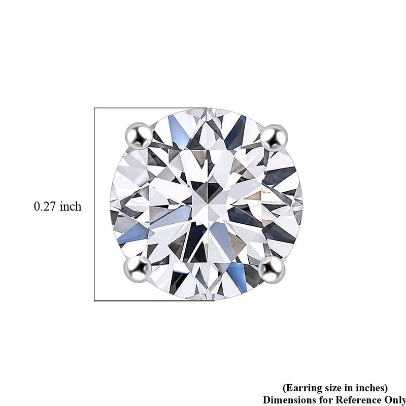 IGI Certified Luxuriant Lab Grown Diamond E-F VS 2.10 ctw Solitaire Stud Earrings in 10K White Gold