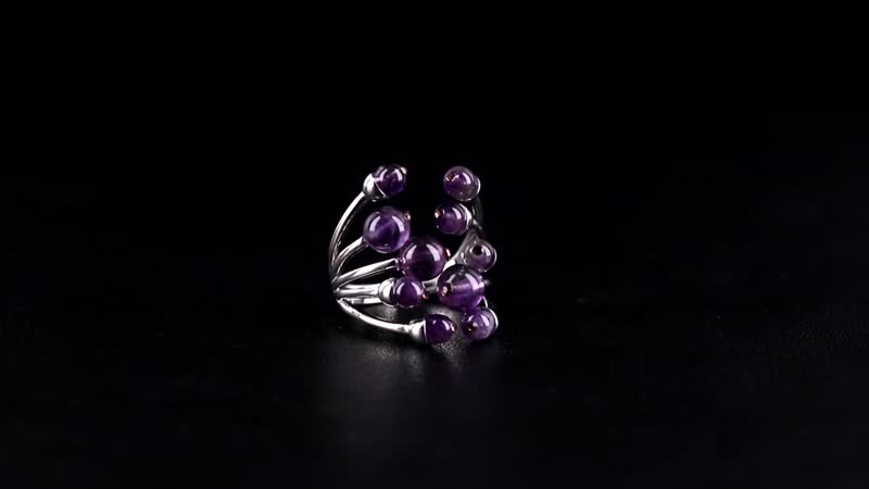 African Amethyst, Purple Austrian Crystal Adjustable Ring in Silvertone (Size 7-9) 3.00 ctw
