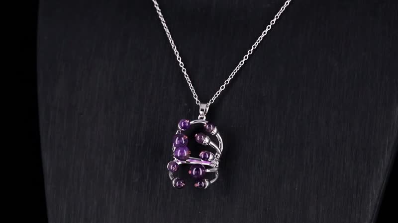 African Amethyst, Purple Austrian Crystal Necklace (20 Inches) in Silvertone 3.00 ctw