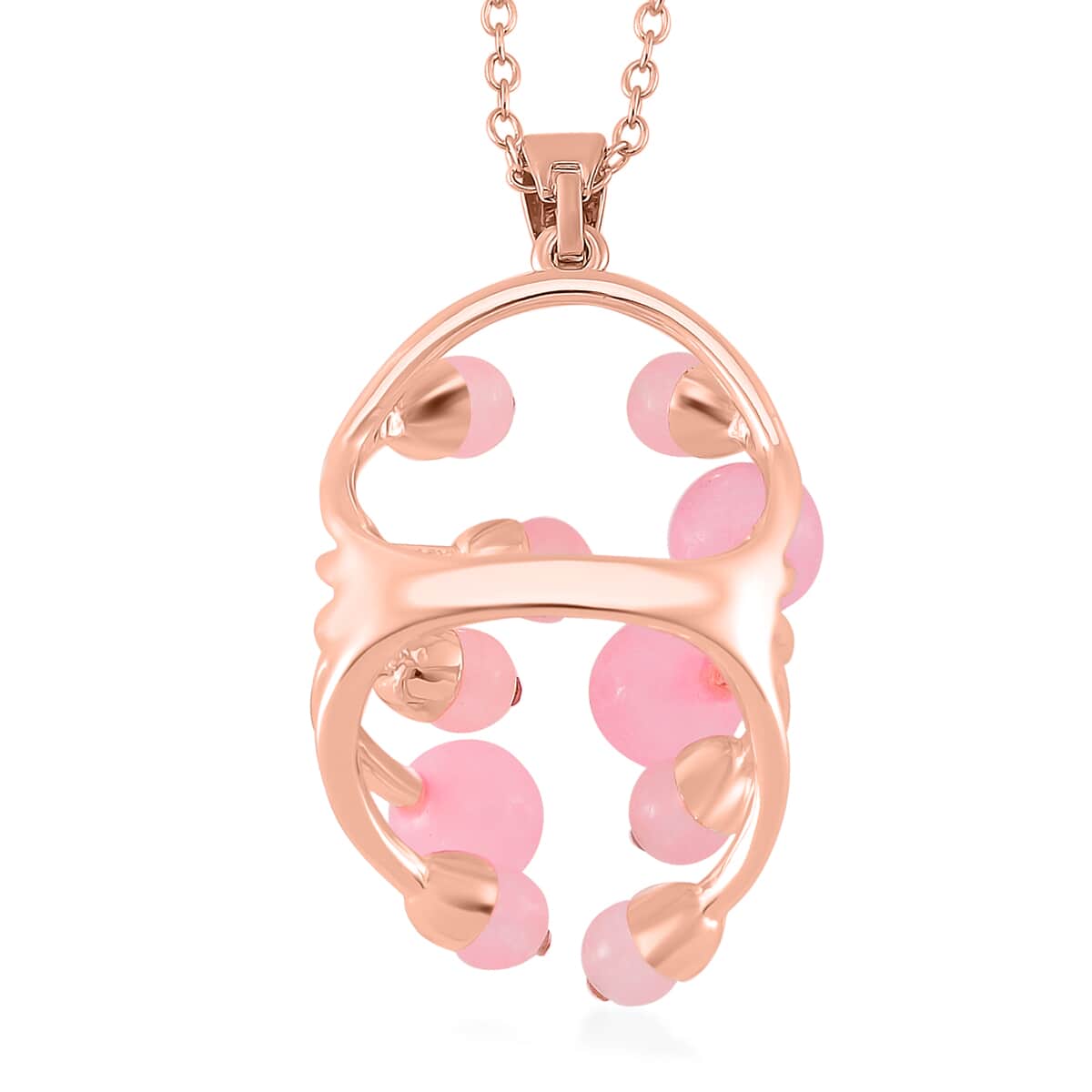 Galilea Rose Quartz and Pink Austrian Crystal 3.00 ctw Necklace in Rosetone 20 Inches image number 4