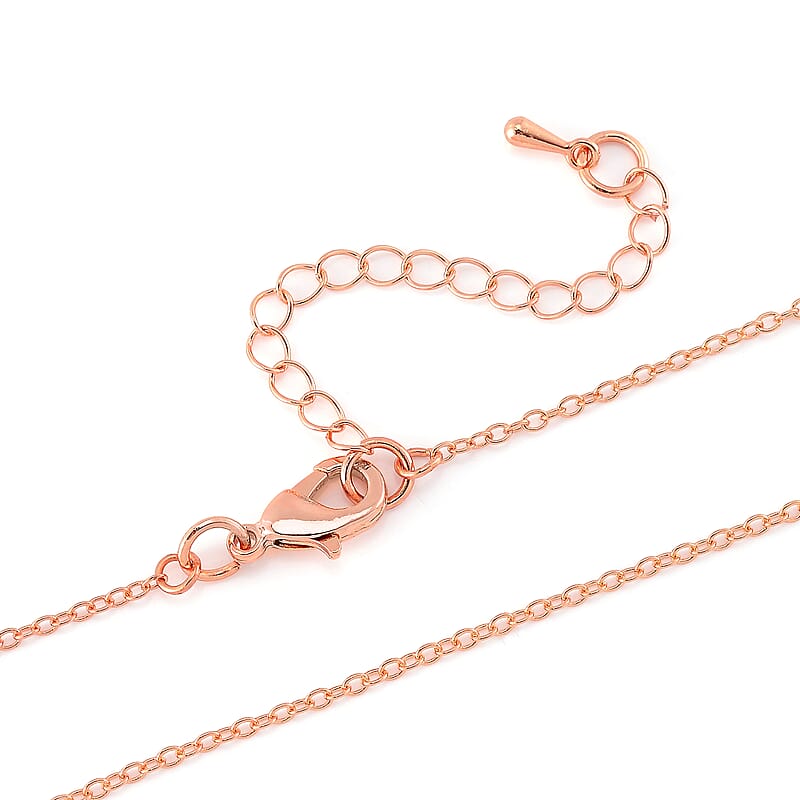 Galilea Rose Quartz and Pink Austrian Crystal 3.00 ctw Necklace in Rosetone 20 Inches