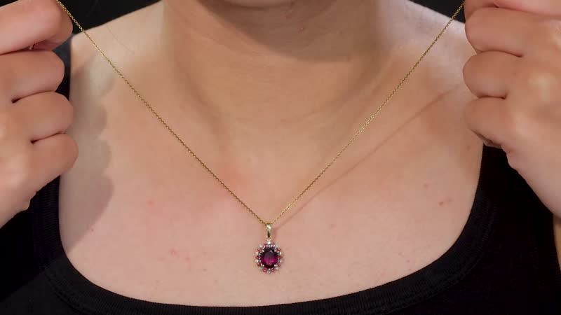 Luxoro AAA Radiant Amber Garnet, AAA Padparadscha Sapphire, Natural Champagne Diamond 2.90 ctw Royal Bloom Pendant without Chain in 10K Yellow Gold