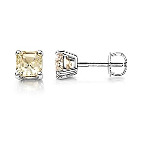 Rhapsody 950 Platinum AAAA Turkizite Solitaire Stud Earrings 1.80 ctw