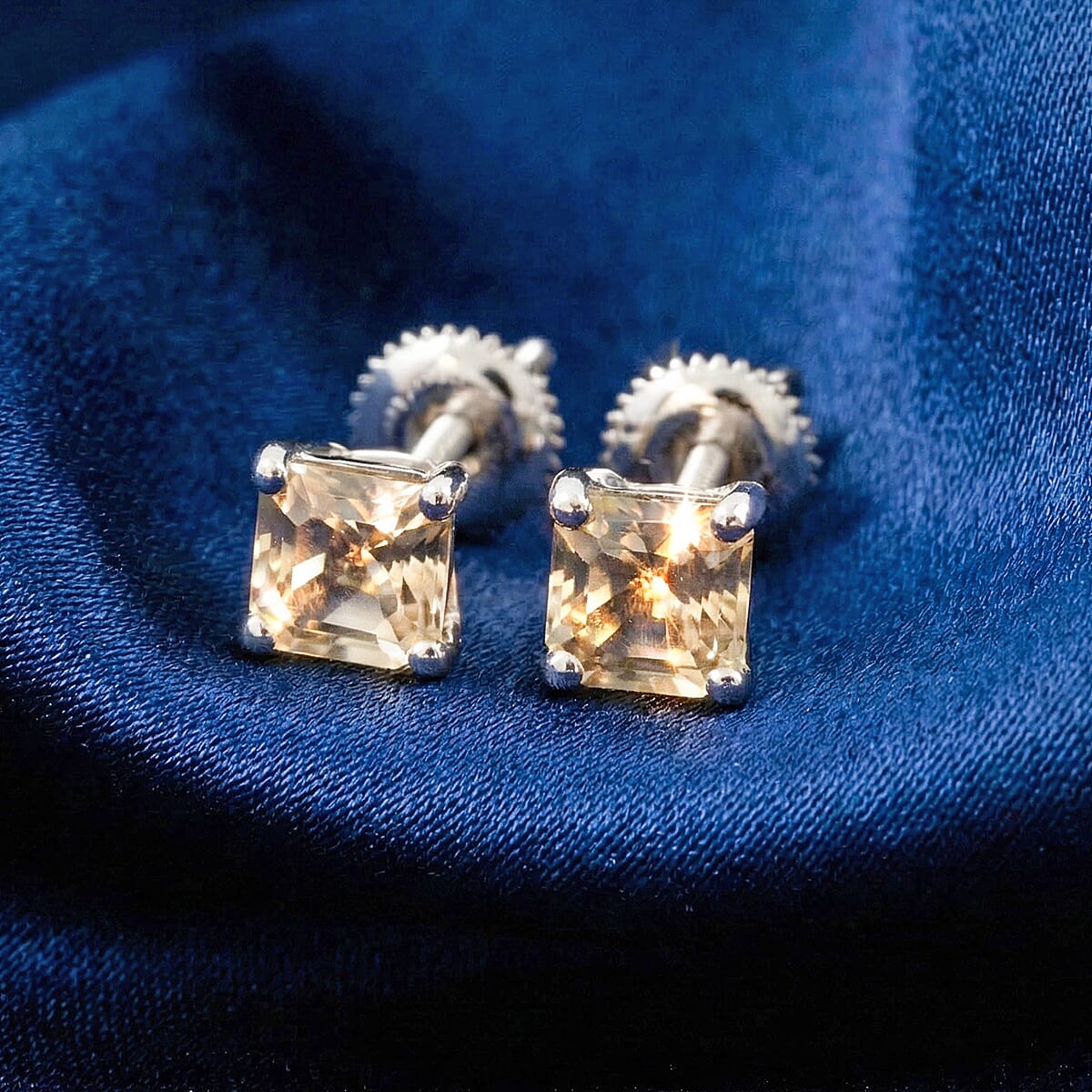 Rhapsody 950 Platinum AAAA Turkizite Solitaire Stud Earrings 1.80 ctw image number 1