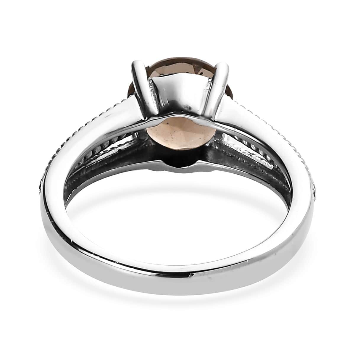 Brazilian Smoky Quartz 1.75 ctw Solitaire Ring in Stainless Steel (Size 10.0) image number 4