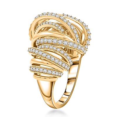 Clarte Dorma Collection Moissanite 1.30 ctw Ring in Vermeil Yellow Gold Over Sterling Silver (Size 7.0)