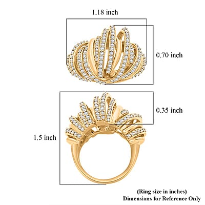 Clarte Dorma Collection Moissanite 1.30 ctw Ring in Vermeil Yellow Gold Over Sterling Silver (Size 7.0)