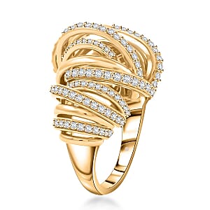 Clarte Dorma Collection Moissanite 1.30 ctw Ring in Vermeil Yellow Gold Over Sterling Silver (Size 8.0)