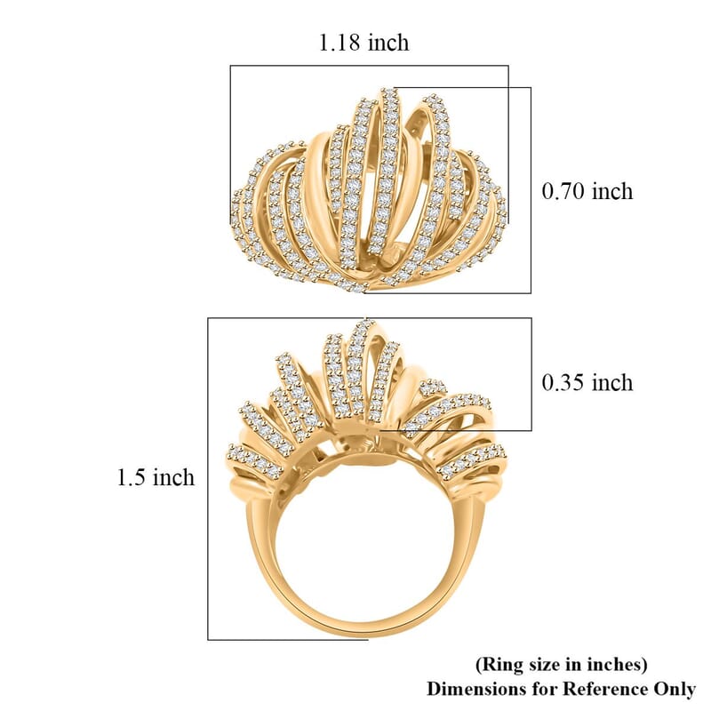 Clarte Dorma Collection Moissanite 1.30 ctw Ring in Vermeil Yellow Gold Over Sterling Silver (Size 8.0)