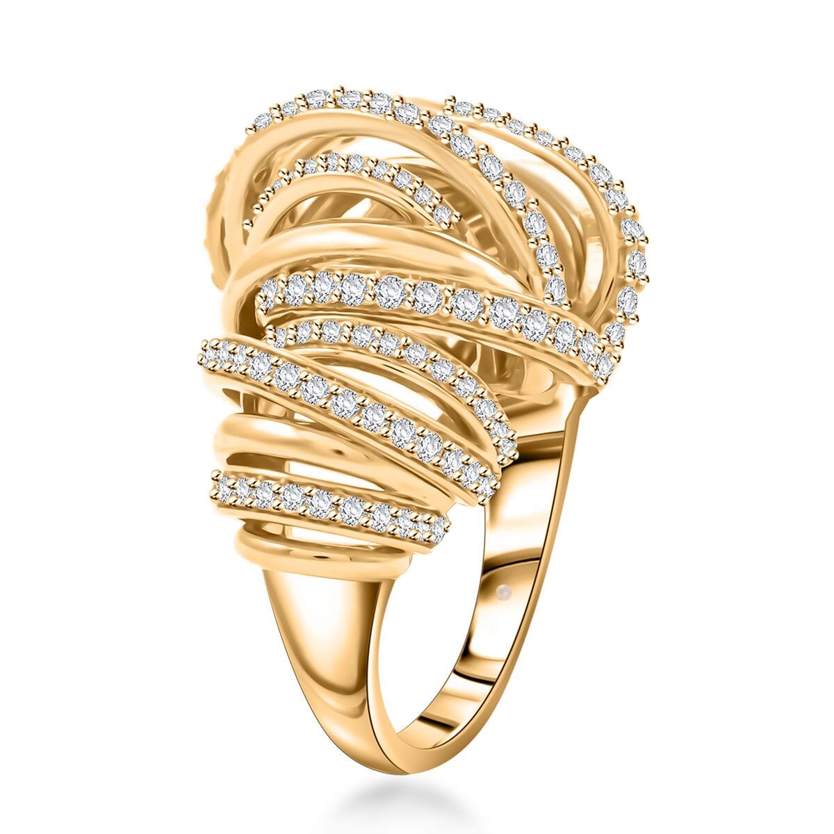 Clarte Dorma Collection Moissanite 1.30 ctw Ring in Vermeil Yellow Gold Over Sterling Silver (Size 9.0) image number 3