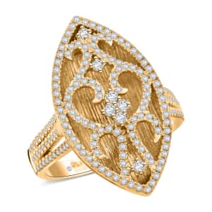 Clarte Petra Collection Moissanite 0.65 ctw Ring in Vermeil Yellow Gold Over Sterling Silver (Size 10.0)