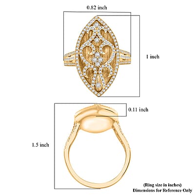 Clarte Petra Collection Moissanite 0.65 ctw Ring in Vermeil Yellow Gold Over Sterling Silver (Size 10.0)