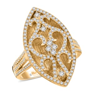 Clarte Petra Collection Moissanite 0.65 ctw Ring in Vermeil Yellow Gold Over Sterling Silver (Size 8.0)