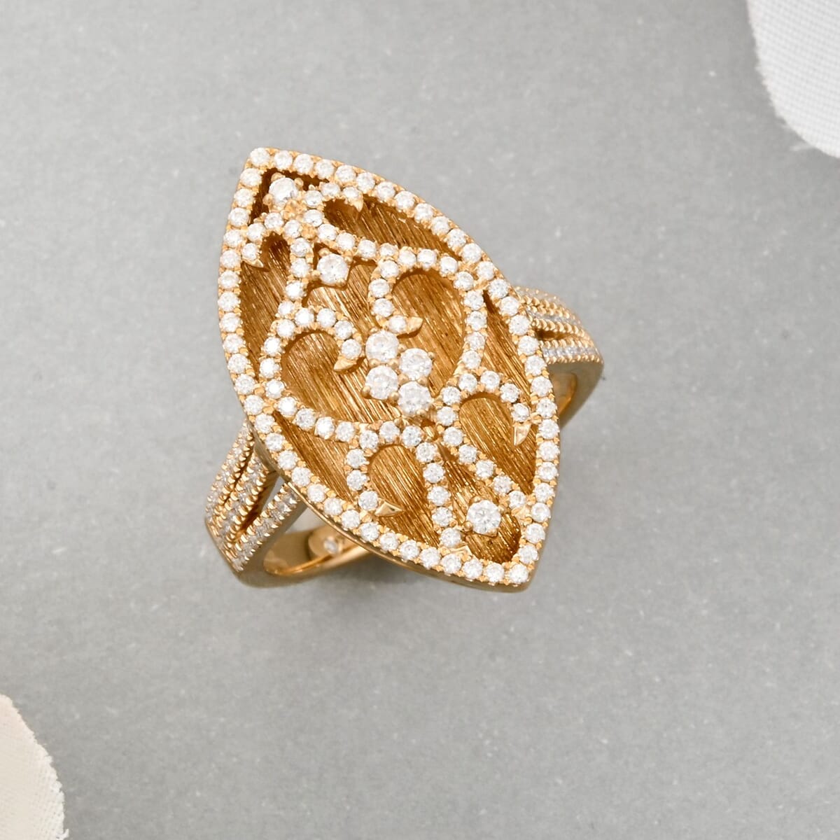 Clarte Petra Collection Moissanite 0.65 ctw Ring in Vermeil Yellow Gold Over Sterling Silver (Size 8.0) image number 1