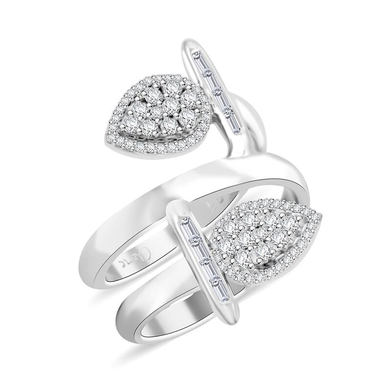 Clarte Tetris Collection Moissanite 0.55 ctw Ring in Sterling Silver (Size 10.0) 
