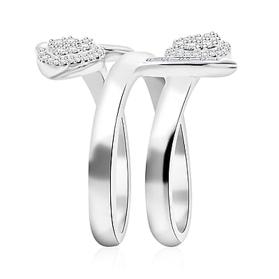 Clarte Tetris Collection Moissanite 0.55 ctw Ring in Sterling Silver (Size 10.0) 