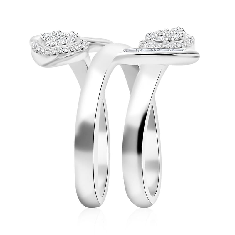 Clarte Tetris Collection Moissanite 0.55 ctw Ring in Sterling Silver (Size 10.0) 