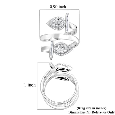 Clarte Tetris Collection Moissanite 0.55 ctw Ring in Sterling Silver (Size 10.0) 