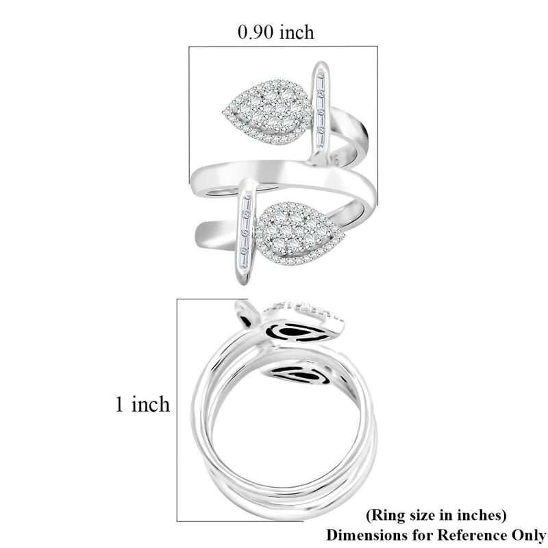 Clarte Tetris Collection Moissanite 0.55 ctw Ring in Sterling Silver (Size 10.0) 