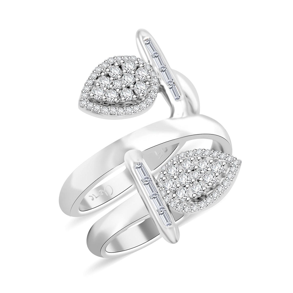 Clarte Tetris Collection Moissanite 0.55 ctw Ring in Sterling Silver (Size 6.0)  image number 0