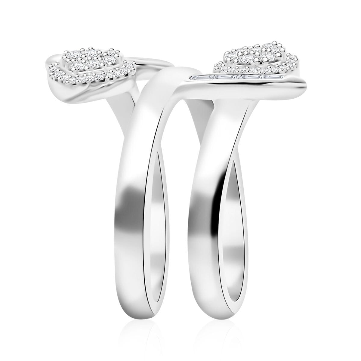 Clarte Tetris Collection Moissanite 0.55 ctw Ring in Sterling Silver (Size 6.0)  image number 3