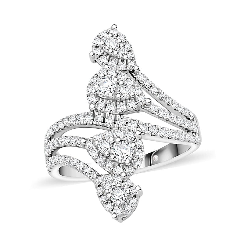 Clarte Elysian Collection Moissanite 1.00 ctw Ring in Sterling Silver (Size 10.0) 