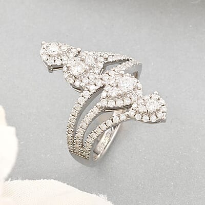 Clarte Elysian Collection Moissanite 1.00 ctw Ring in Sterling Silver (Size 10.0) 