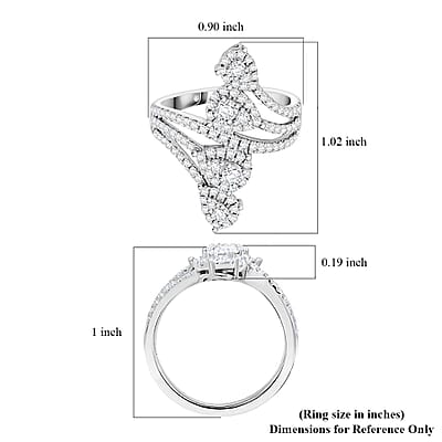 Clarte Elysian Collection Moissanite 1.00 ctw Ring in Sterling Silver (Size 10.0) 
