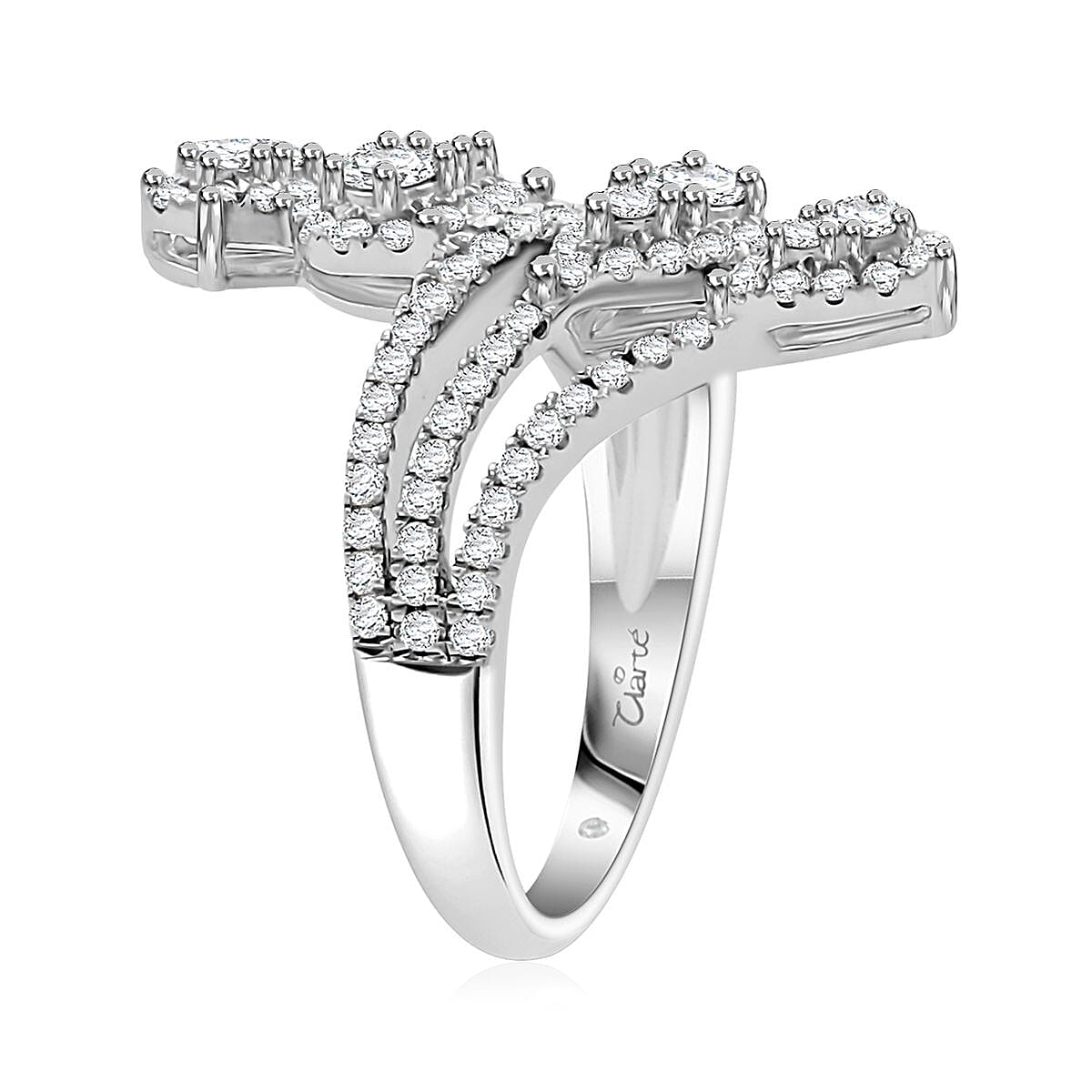 Clarte Elysian Collection Moissanite 1.00 ctw Ring in Sterling Silver (Size 8.0)  image number 3