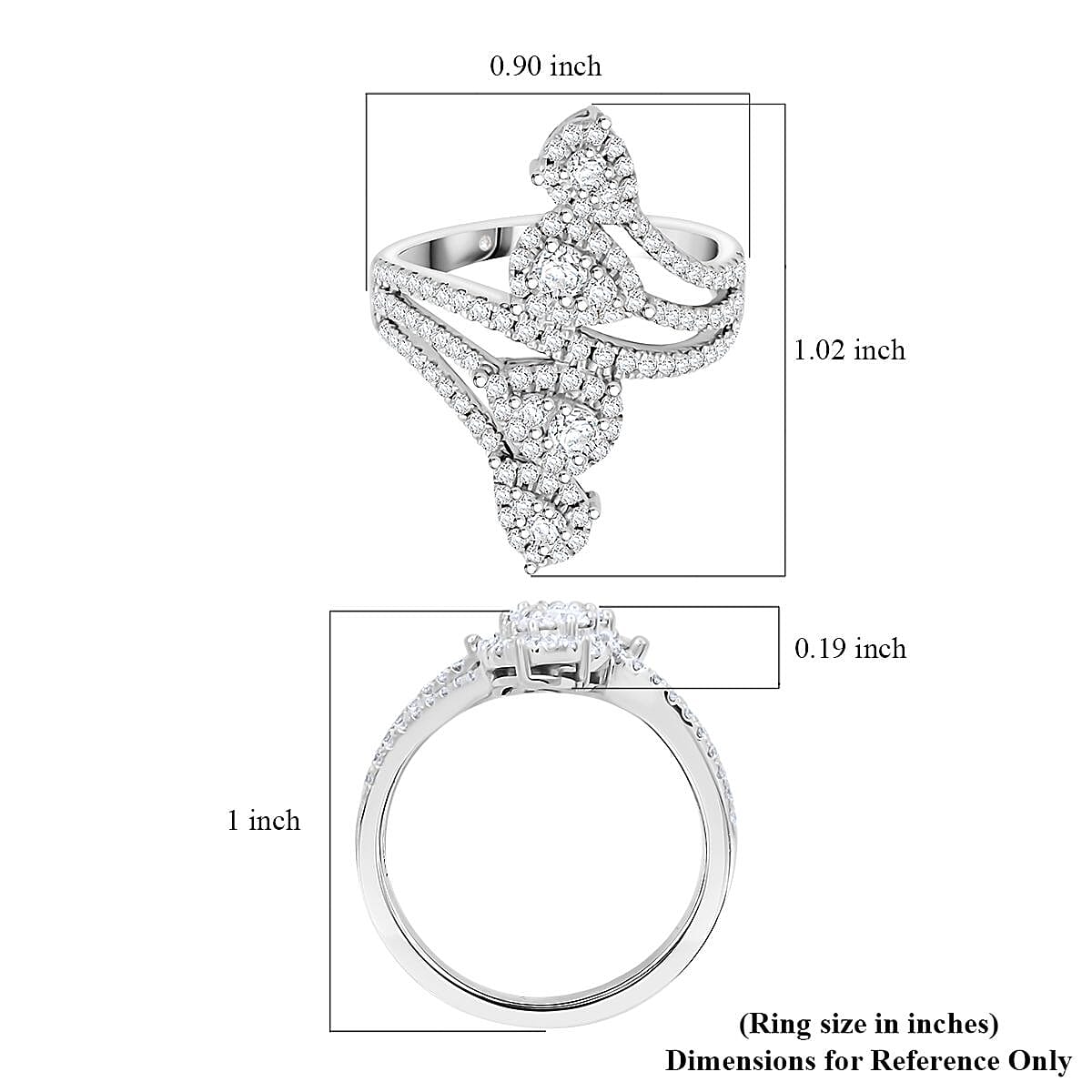 Clarte Elysian Collection Moissanite 1.00 ctw Ring in Sterling Silver (Size 8.0)  image number 4