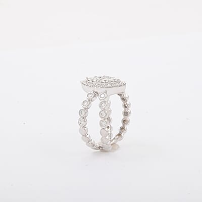 Clarte Sweetheart Marquise Collection Moissanite 1.10 ctw Ring in Sterling Silver (Size 10.0) 