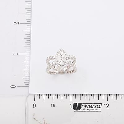 Clarte Sweetheart Marquise Collection Moissanite 1.10 ctw Ring in Sterling Silver (Size 10.0) 