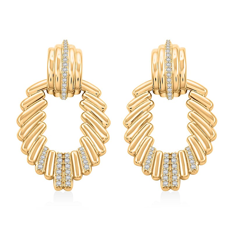 Clarte Helios Collection Moissanite 0.70 ctw Earrings in Vermeil Yellow Gold Over Sterling Silver