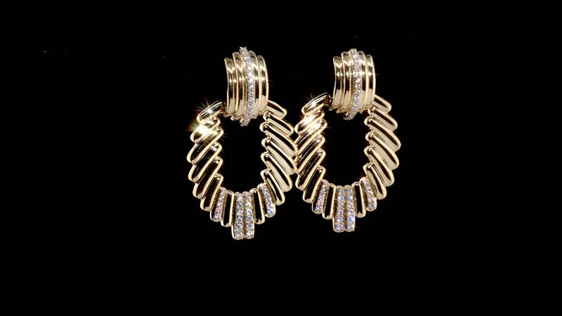 Clarte Helios Collection Moissanite 0.70 ctw Earrings in Vermeil Yellow Gold Over Sterling Silver