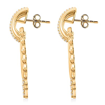 Clarte Helios Collection Moissanite 0.70 ctw Earrings in Vermeil Yellow Gold Over Sterling Silver
