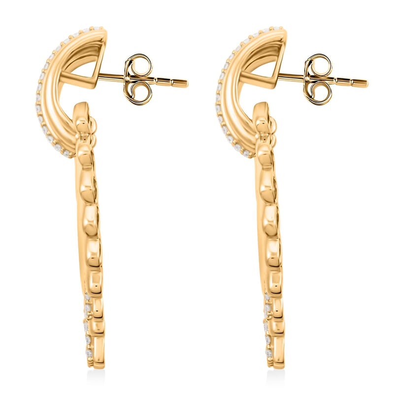 Clarte Helios Collection Moissanite 0.70 ctw Earrings in Vermeil Yellow Gold Over Sterling Silver