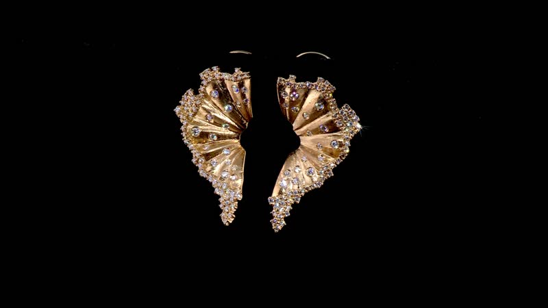 Clarte Hibiscus Collection Moissanite 0.60 ctw Earrings in Vermeil Yellow Gold Over Sterling Silver