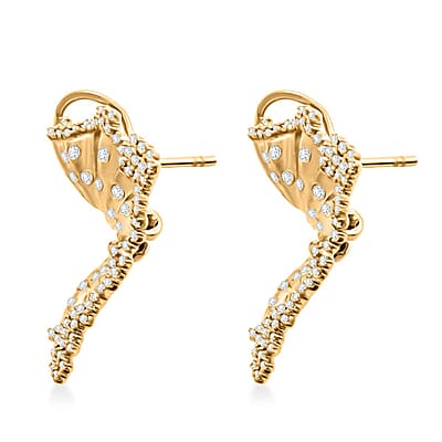 Clarte Hibiscus Collection Moissanite 0.60 ctw Earrings in Vermeil Yellow Gold Over Sterling Silver