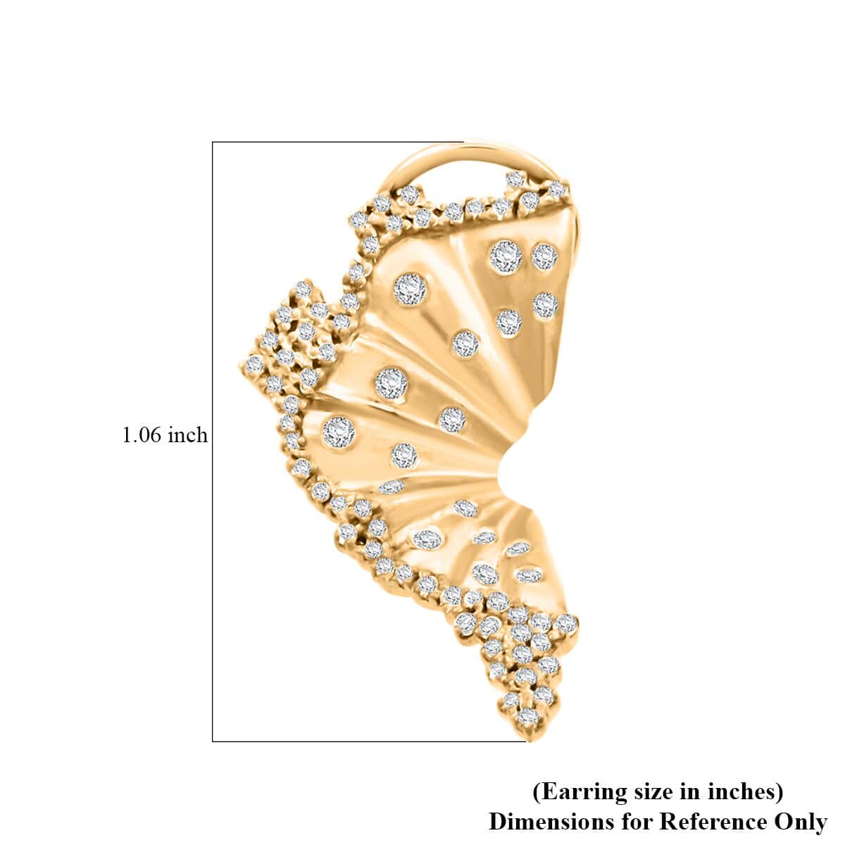 Clarte Hibiscus Collection Moissanite 0.60 ctw Earrings in Vermeil Yellow Gold Over Sterling Silver image number 4