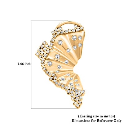 Clarte Hibiscus Collection Moissanite 0.60 ctw Earrings in Vermeil Yellow Gold Over Sterling Silver