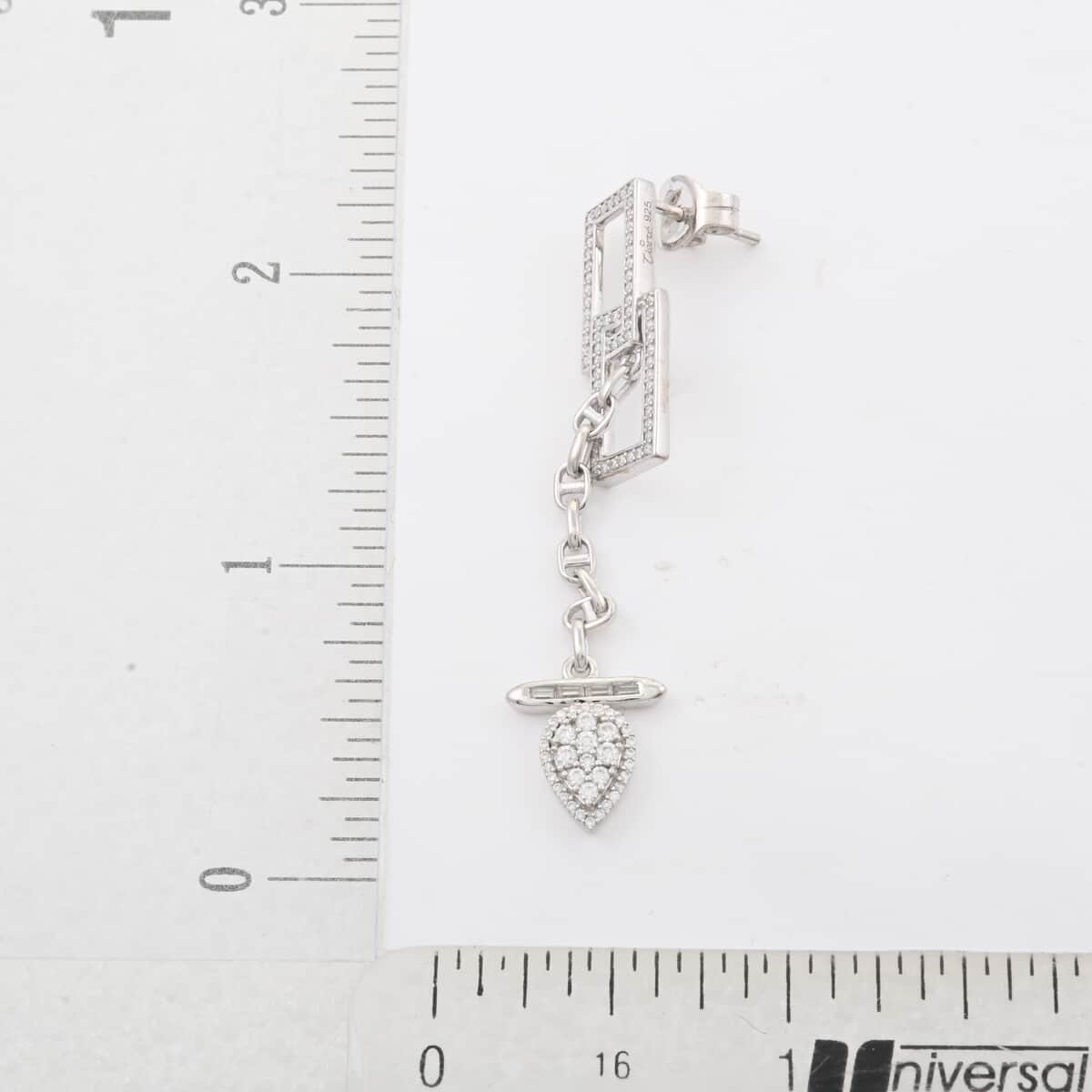 Clarte Tetris Collection Moissanite 1.00 ctw Earrings in Sterling Silver image number 3