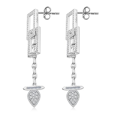 Clarte Tetris Collection Moissanite 1.00 ctw Earrings in Sterling Silver