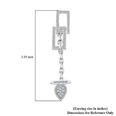 Clarte Tetris Collection Moissanite 1.00 ctw Earrings in Sterling Silver