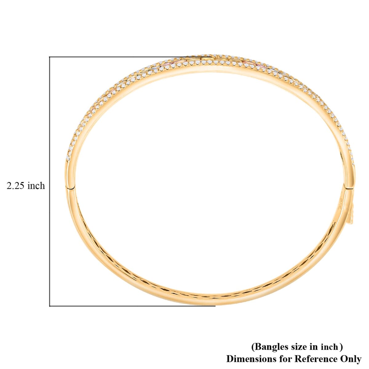 Ankur Treasure Chest Clarte Prima Collection Multi Sapphire and Moissanite 5.40 ctw Bangle Bracelet in Vermeil YG Over Sterling Silver (8.0 In) image number 5