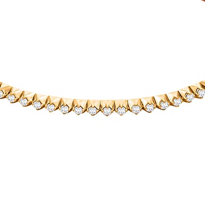 Clarte NU Tennis Flex Collection Moissanite 1.40 ctw Bangle Bracelet in Vermeil Yellow Gold Over Sterling Silver (6.50 In)